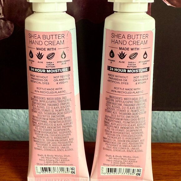 NEW 2-Pc INSPIRE LOVE ROSE & VANILLA Shea Butter Hand Cream by BBW - Picture 2 of 3